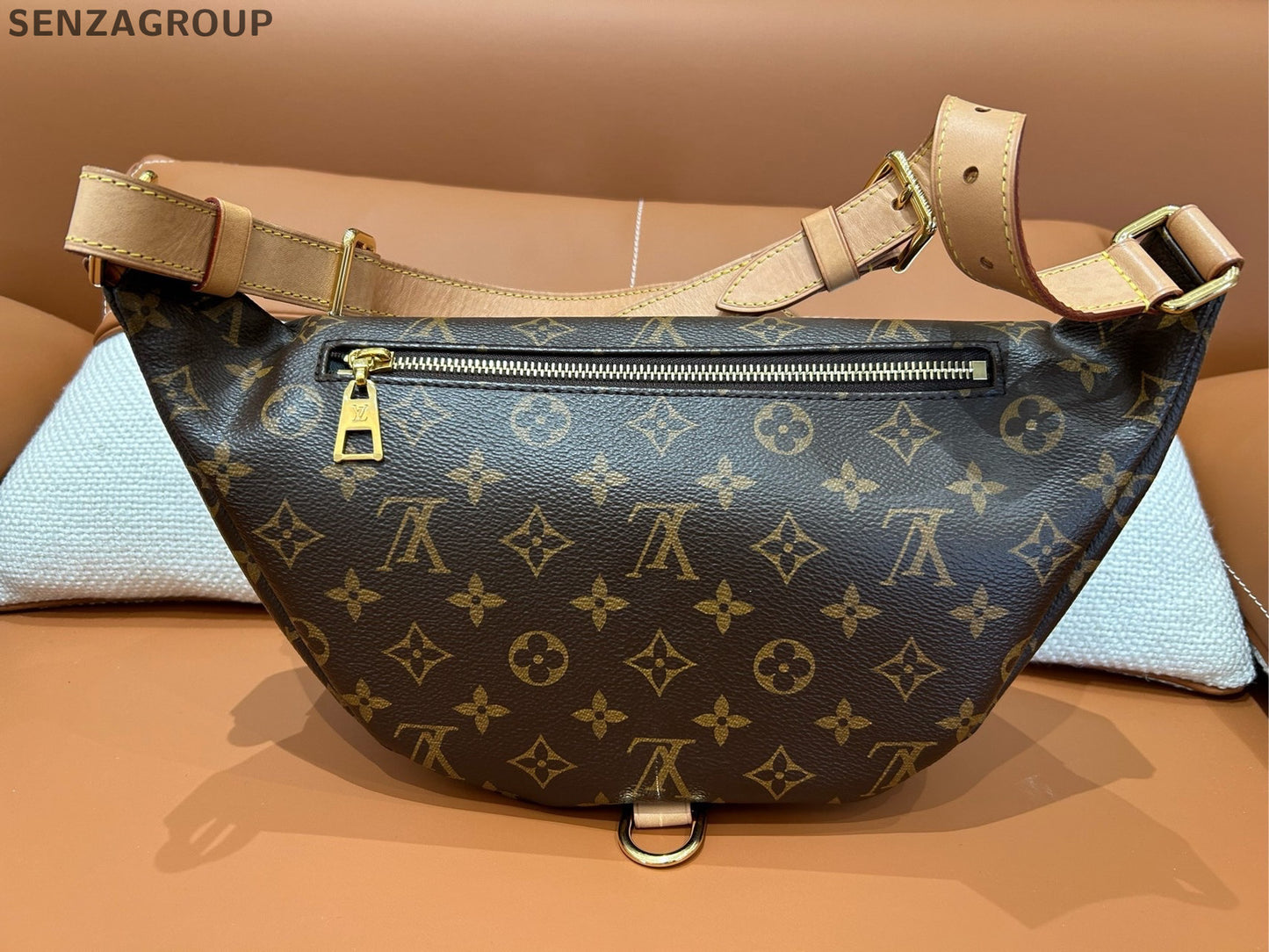Louis Vuitton Monogram Brown Waist Bag Unisex Crossbody Classic