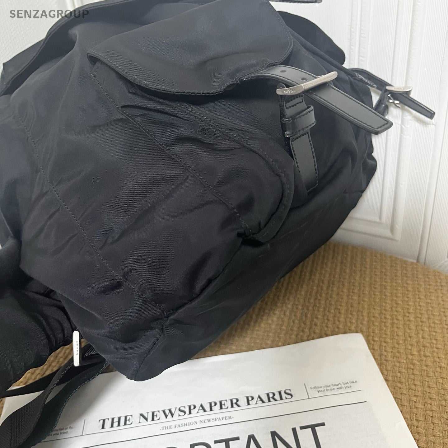 PRADA Nylon Backpack Classic Logo Top Handle bag