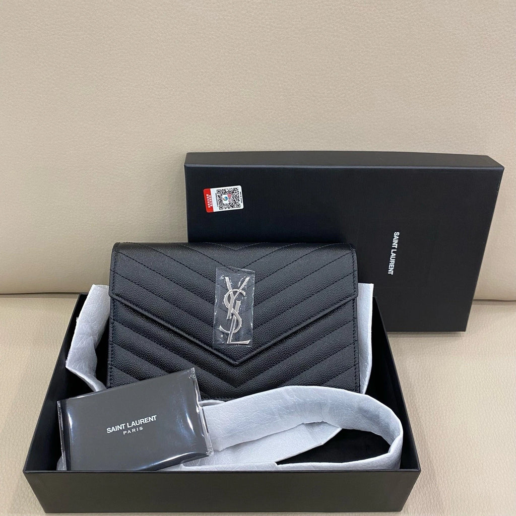 YSL Black Envelope WOC Crossbody Bag For Women