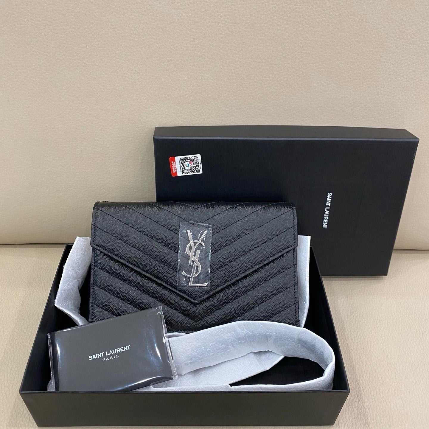YSL Black Envelope WOC Crossbody Bag For Women