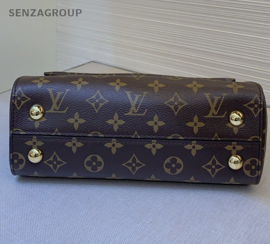 Louis Vuitton Cluny BB Monogram Top Handle Bag Crossbody Brown Gold Women