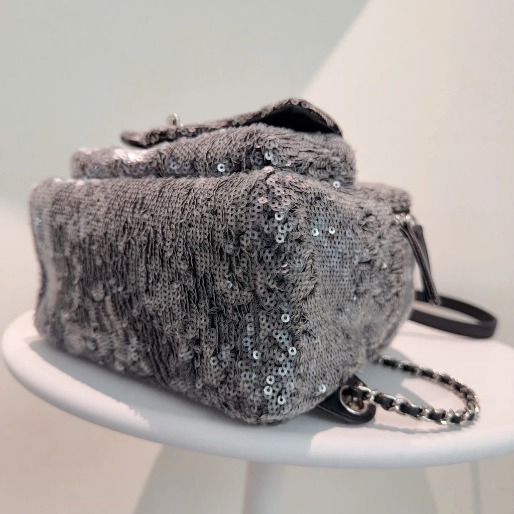 Chanel Sequin Mini Backpack Daypack Black Base Clear Sequin Full Leather