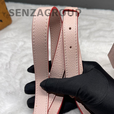 Louis Vuitton Lockme Messenger Bag Pink Silver Hardware Women's Fashion