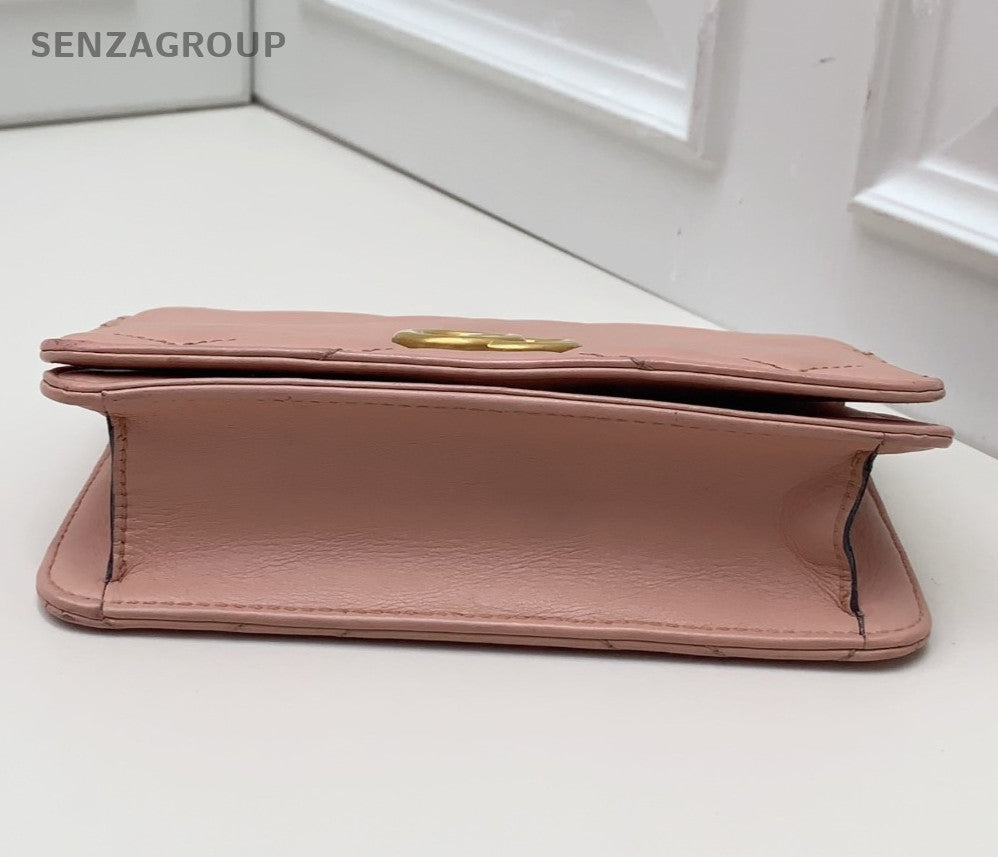 Gucci Marmont Mini WOC Chain Shoulder Bag Crossbody Pink Gold Women Classic