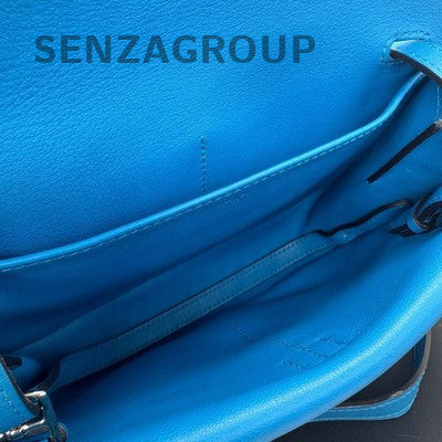 Hermès Halzan Mini Blue Silver Handbag Shoulder Bag Women Classic
