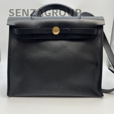Hermès Herbag Black Gold Hardware Handbag Shoulder Bag Women's Classic