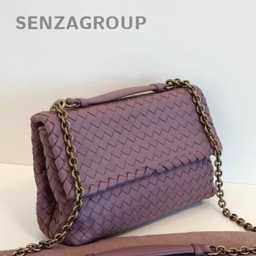 Bottega Veneta Olimpia MM Chain Shoulder Bag Crossbody Purple Women Classic
