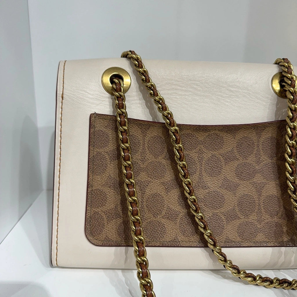 COACH Parker 26 Monogram Canvas Leather Shoulder Crossbody Handbag Women