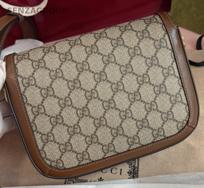 Gucci1955 PM Shoulder Bag Beige Brown Gold Women Classic Fashion