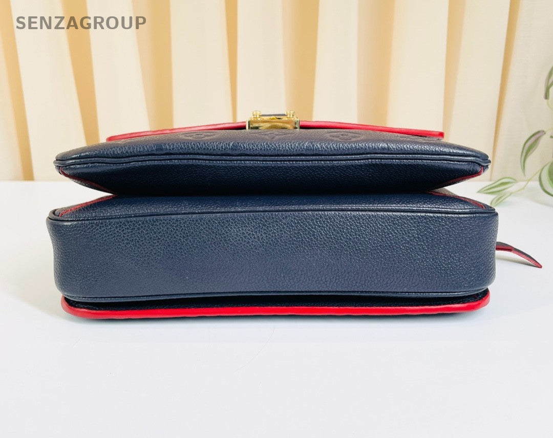 Louis Vuitton Pochette Métis Monogram Empreinte Shoulder Handbag Navy