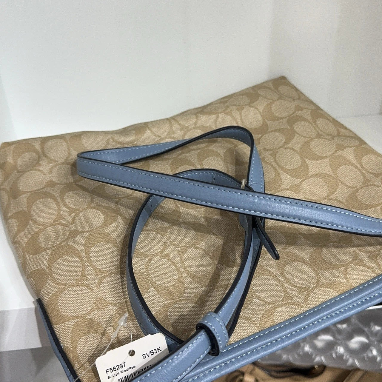 Coach Beige Monogram Canvas Tote Shoulder Crossbody Bag For Women