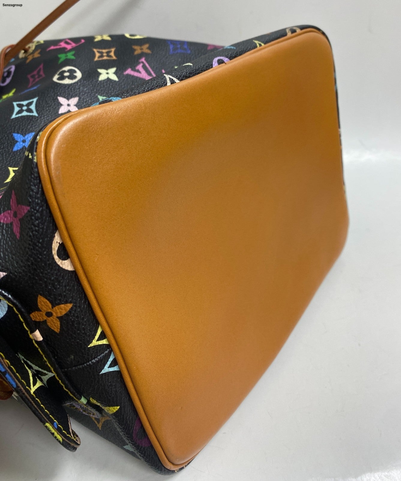 Louis Vuitton Monogram Black Multicolor Bucket Shoulder Bag Crossbody Women