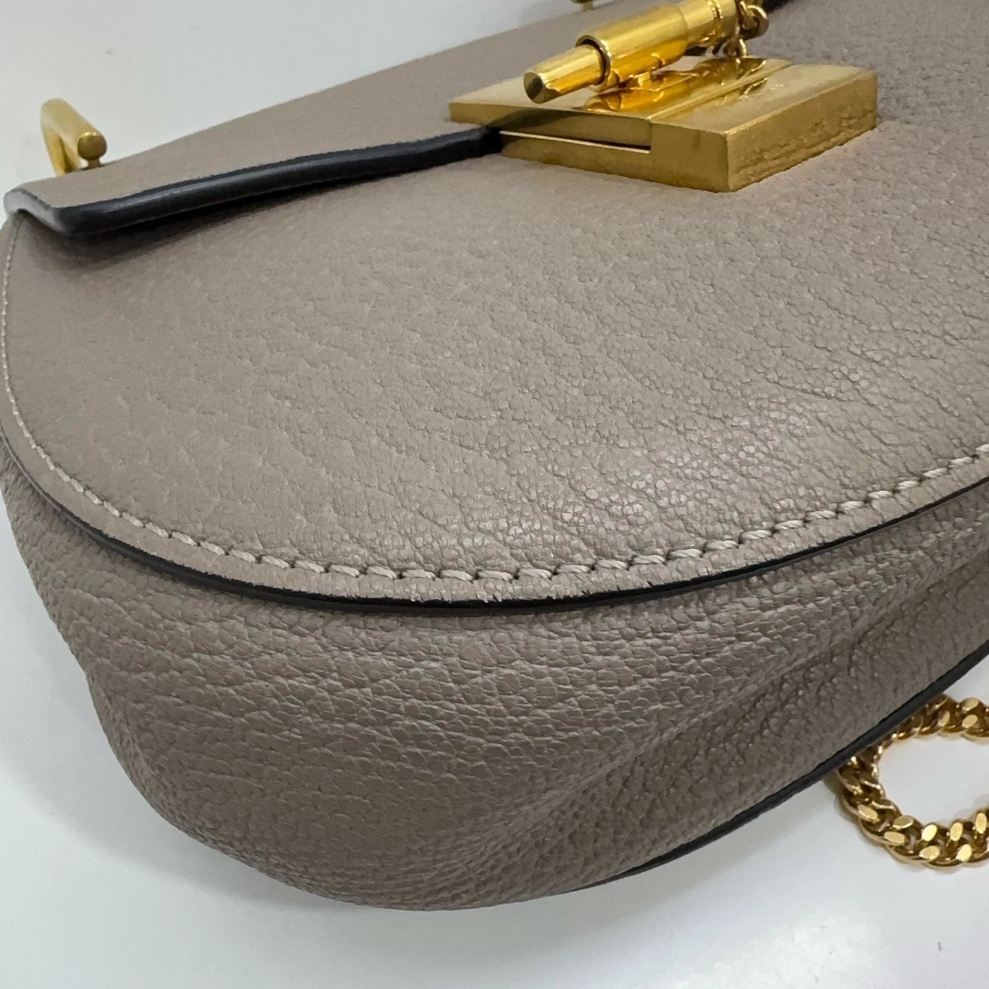 Chloe Gray Leather Mini Shoulder Crossbody Bag for Women