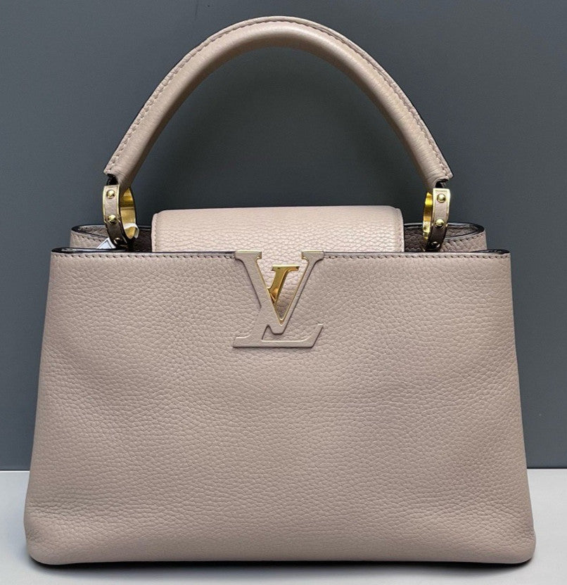 Louis Vuitton Cap PM Top Handle Bag Gray Gold Used Women Designer Classic