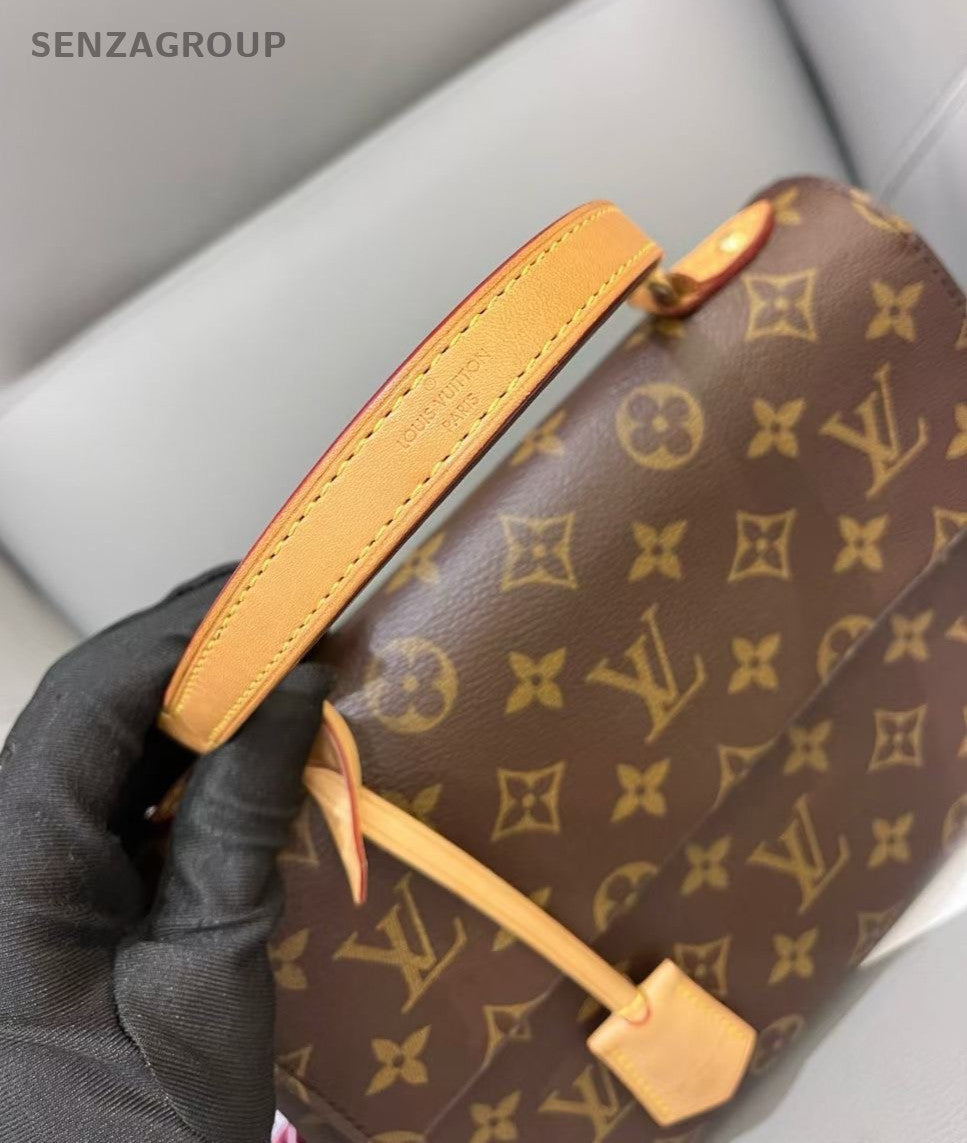 Louis Vuitton Cluny bb Top Handle 2way Shoulder Handbag Women Brown