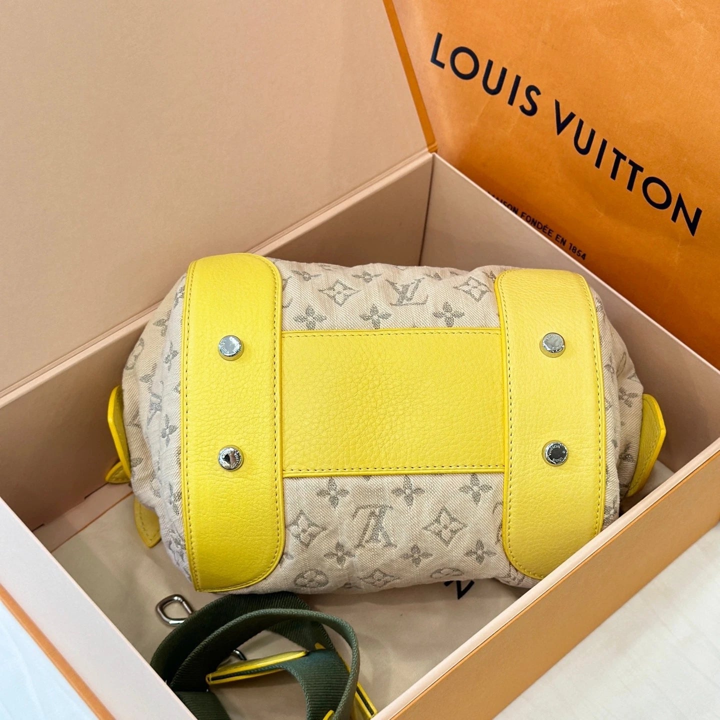Louis Vuitton Limited Denim Monogram Handbag Crossbody Women