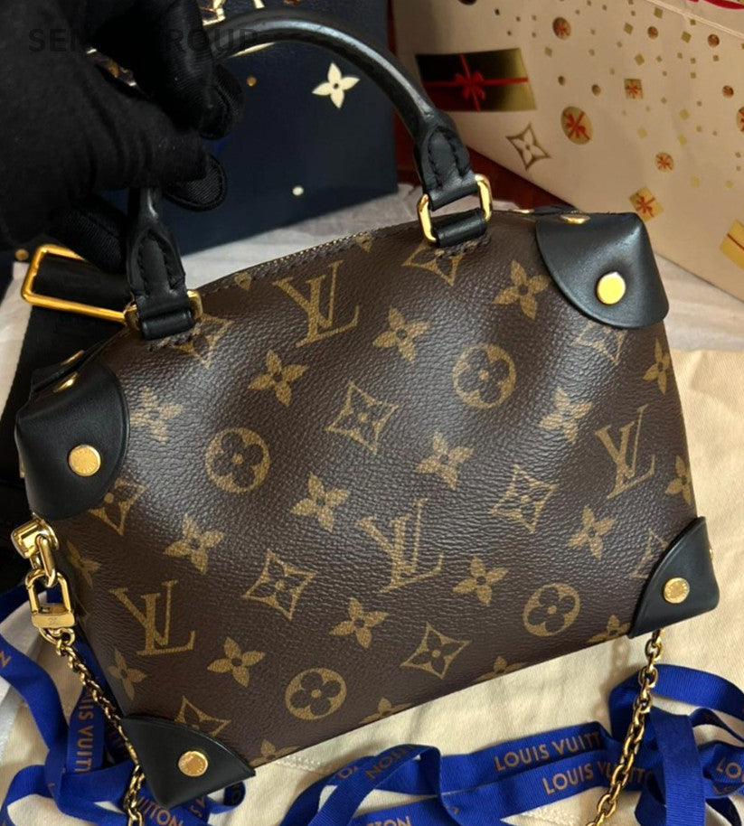 Louis Vuitton Petite Malles Monogram Top Handle 2way Handbag Good Condition