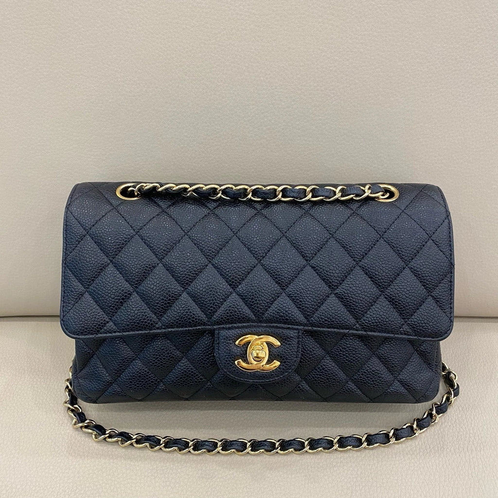 CHANEL CF Medium Black Leather Shoulder Bag For Women