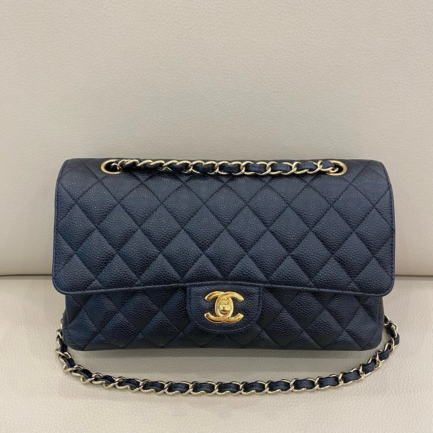 CHANEL CF Medium Black Leather Shoulder Bag For Women