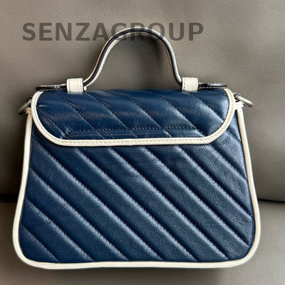 Gucci Marmont Shoulder Bag Blue Silver Classic Women's Handbag