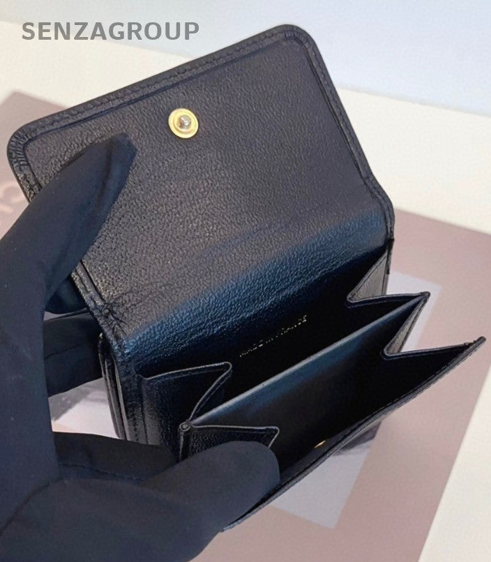 CHANEL CC Wallet Card Pack Calfskin Black Gold