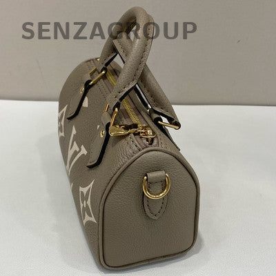 Louis Vuitton Nano Speedy Monogram Grey Gold Handbag Shoulder Bag Women