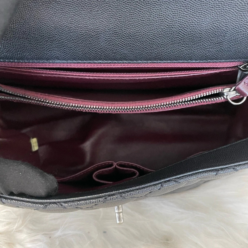 Chanel Coco Handle Large Black Caviar Leather Chain Shoulder Bag