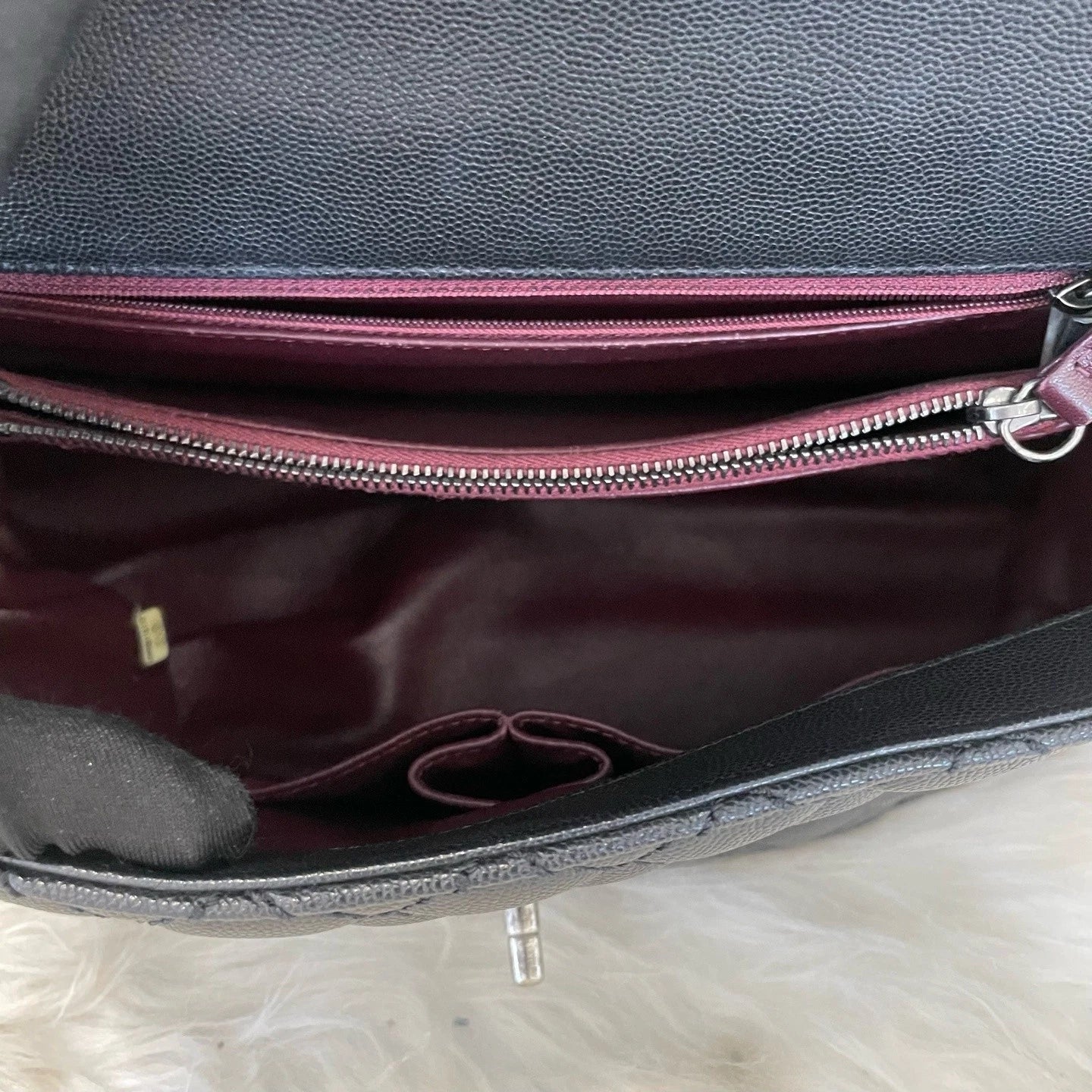 Chanel Coco Handle Large Black Caviar Leather Chain Shoulder Bag