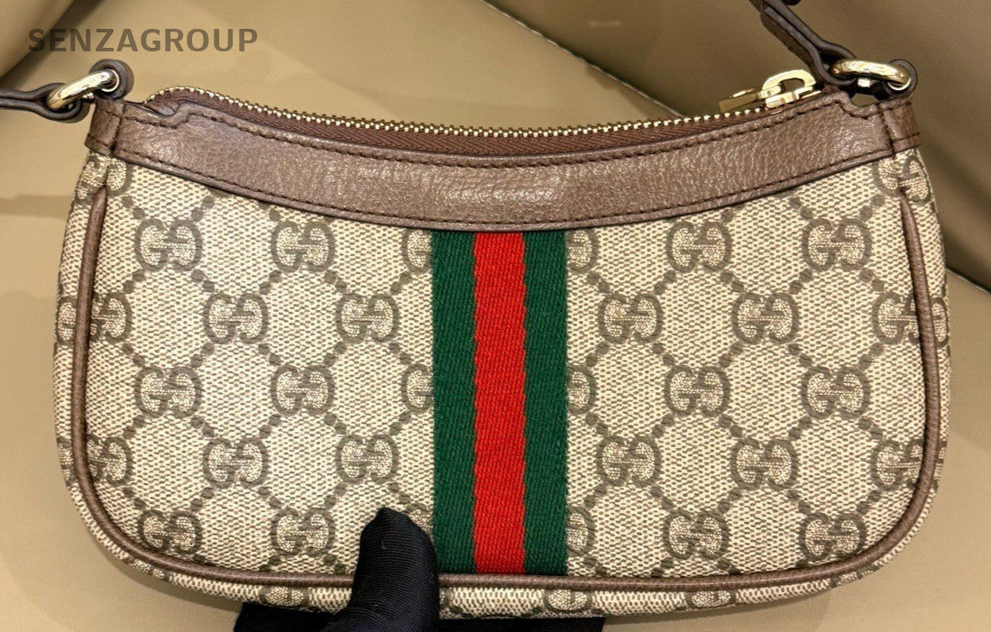 Gucci Ophidia Mini Shoulder Bag Crossbody Beige Brown Gold Women Classic