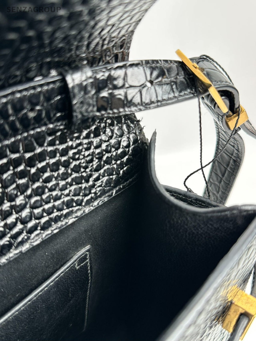 SJ0001 YSL MANHATTAN Small Crocodile Embossed Calfskin Handbag