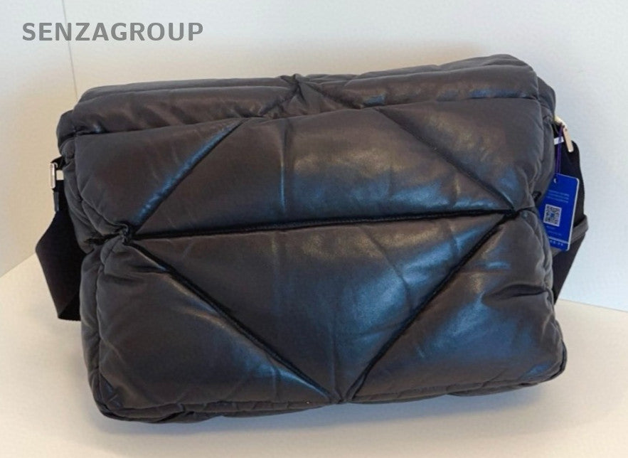 PRADA SoBlack Puff All Leather Shoulder bag Crossbody Black Almost Brand NEW