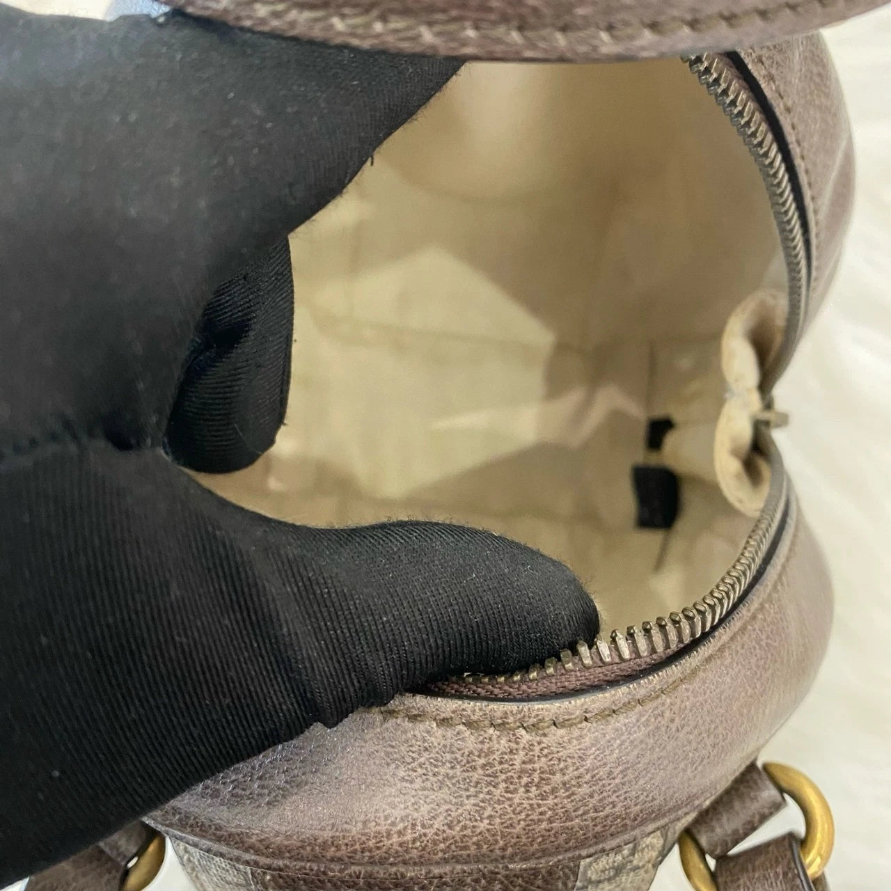 Gucci GG Monogram Football Bag Brown Crossbody Unisex Classic