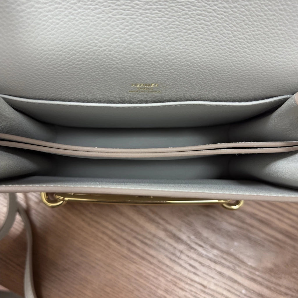 Hermès Roulis 19 Crossbody Shoulder Bag Pearl Grey Women Classic