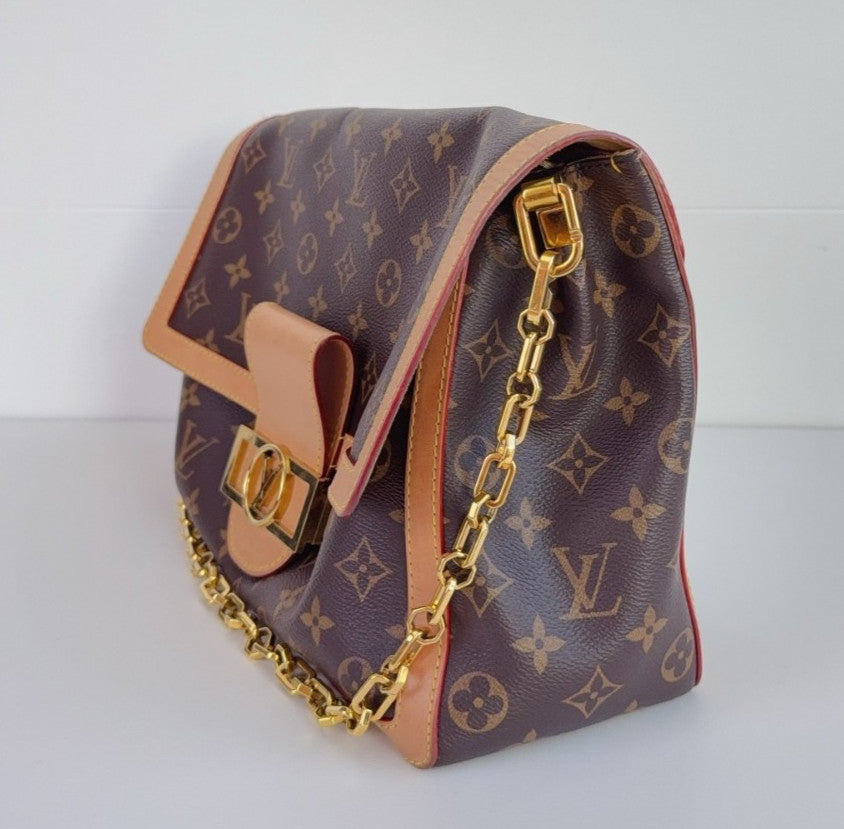 Louis Vuitton Dauphine GM Monogram Canvas Chain Shoulder bag Brown