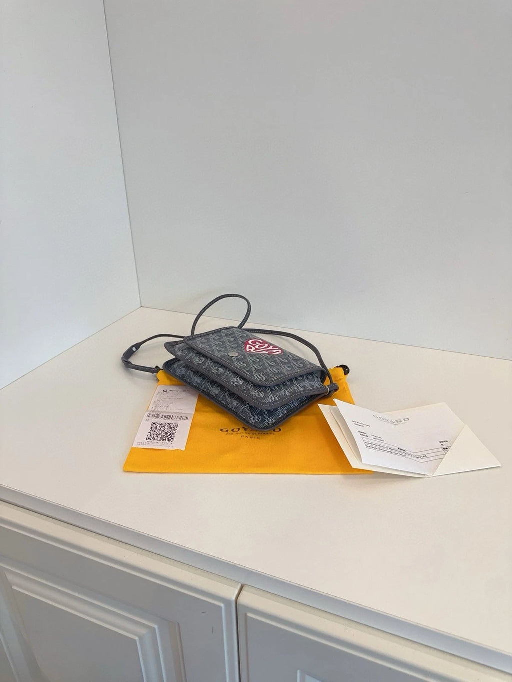 Goyard Gray Canvas Plumet WOC Envelope Crossbody Women
