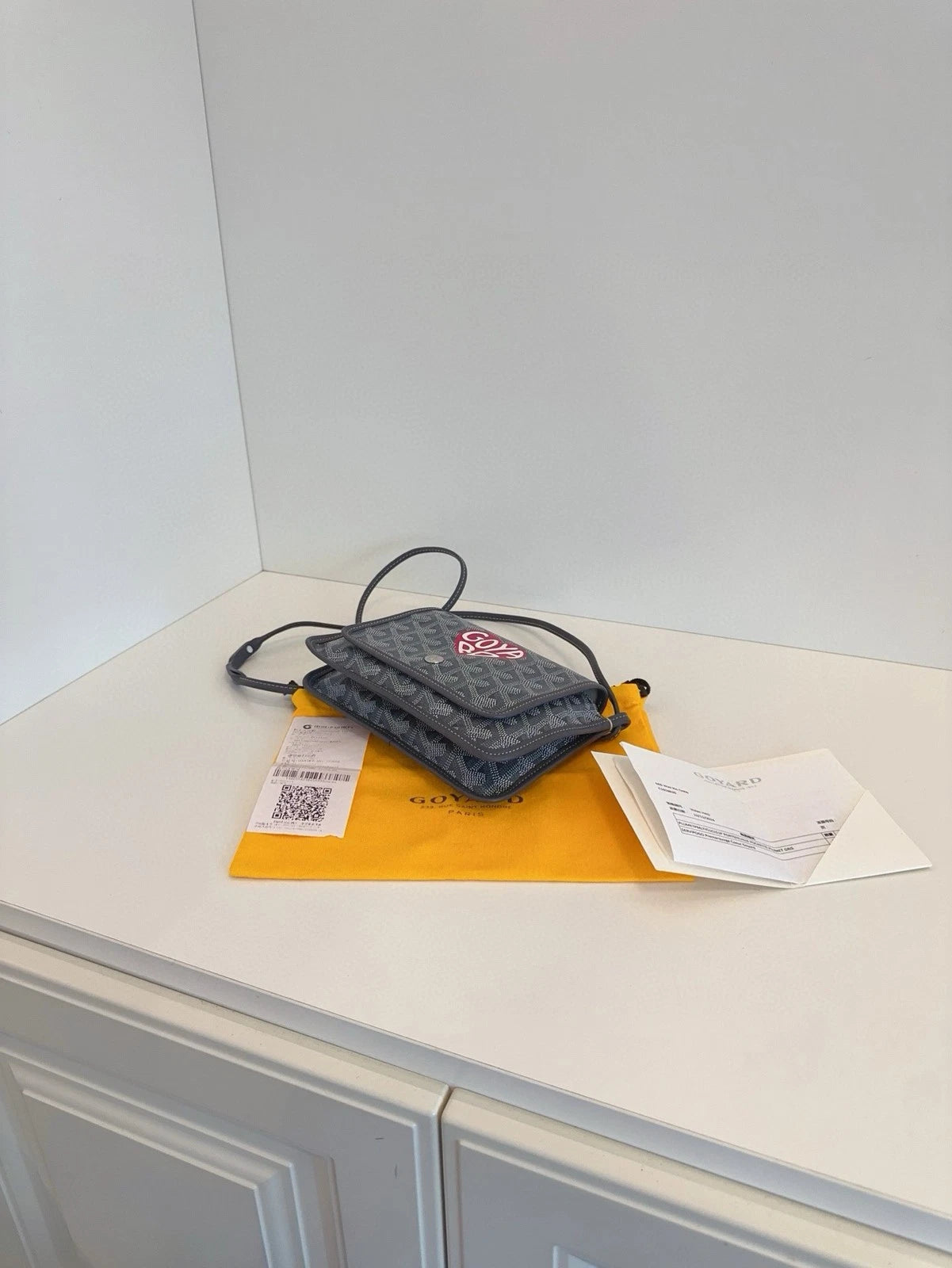Goyard Gray Canvas Plumet WOC Envelope Crossbody Women