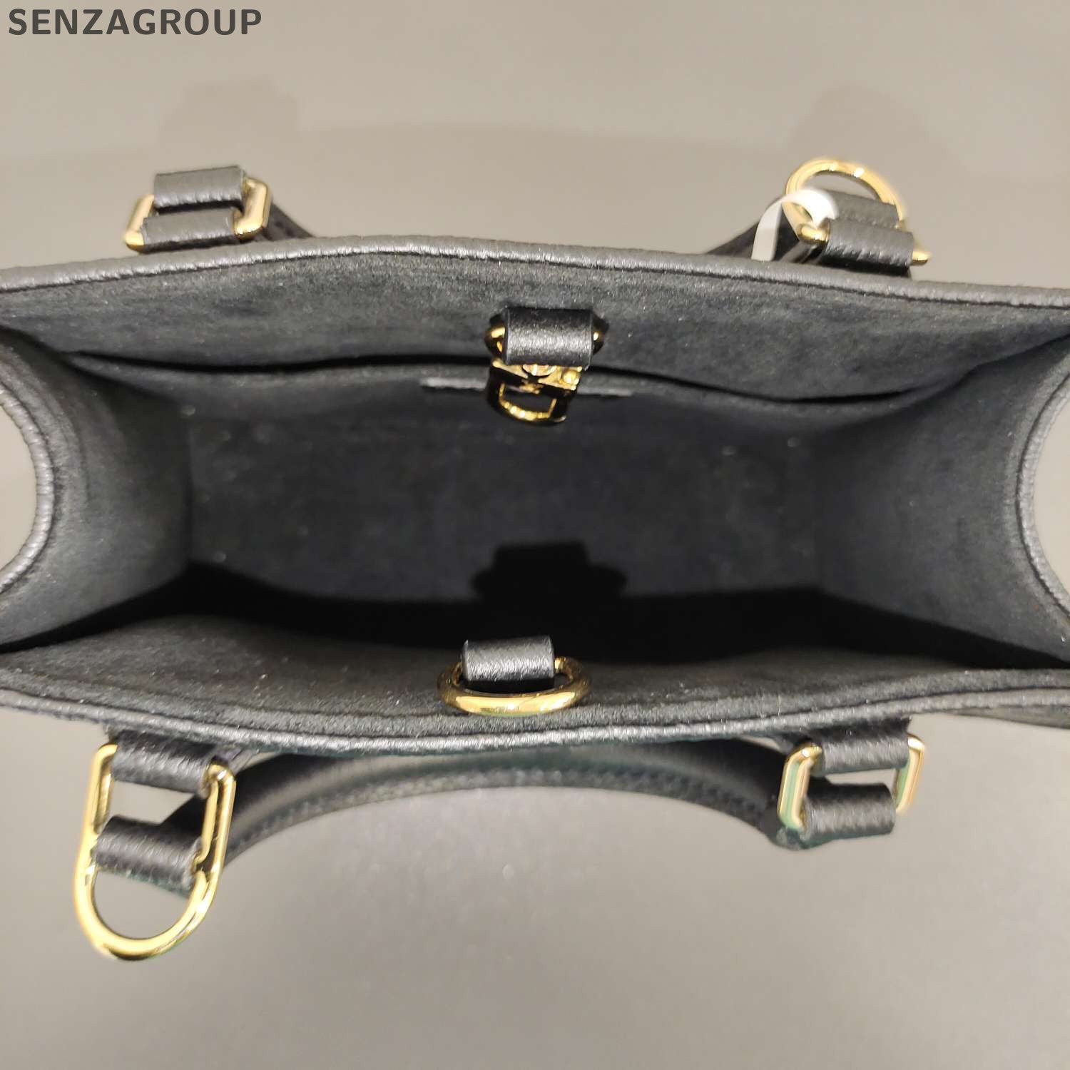 Louis Vuitton Black Leather Monogram Tote Shoulder Crossbody Bag Women Classic