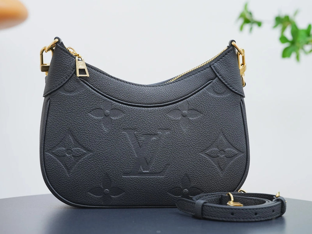 Louis Vuitton Bagatelle Monogram Empreinte Black Gold Shoulder Bag Excellent