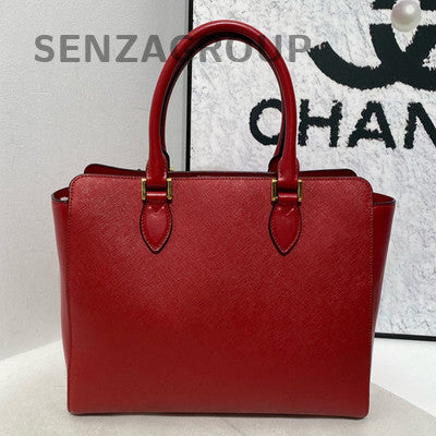 Prada Red Gold Buckle 2Way Handbag Shoulder Bag Classic Fashion Women
