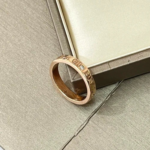 Bvlgari B.zero1 1pd Diamond Ring 18k Pink Rose Gold Eu63/us10.25 Excellent