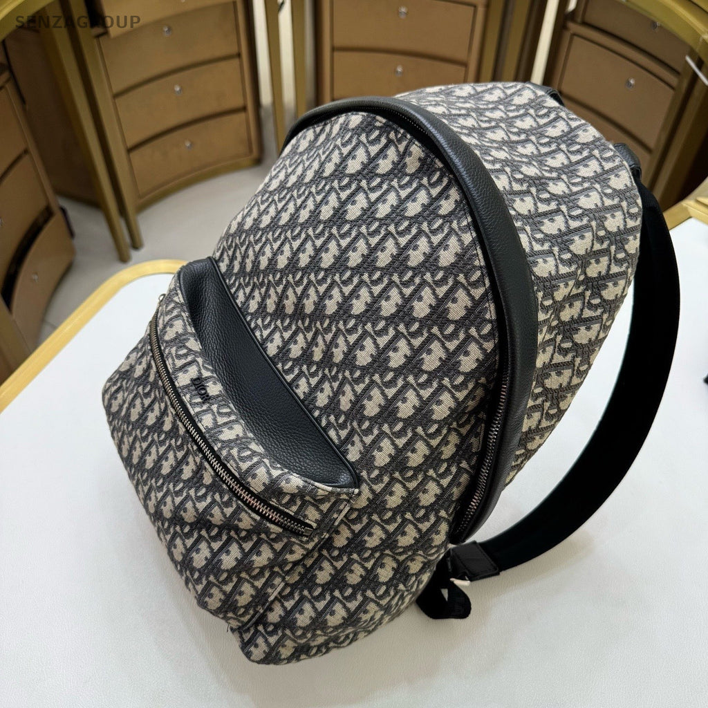 Christian Dior Rider Oblique GM Backpack Black Silver Unsex Adults Classic