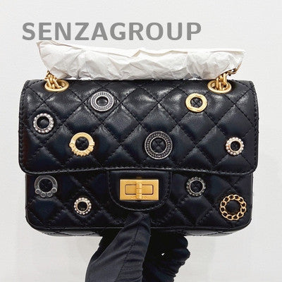Chanel Quilted Mini Black Caviar Leather Chain Crossbody Bag Classic