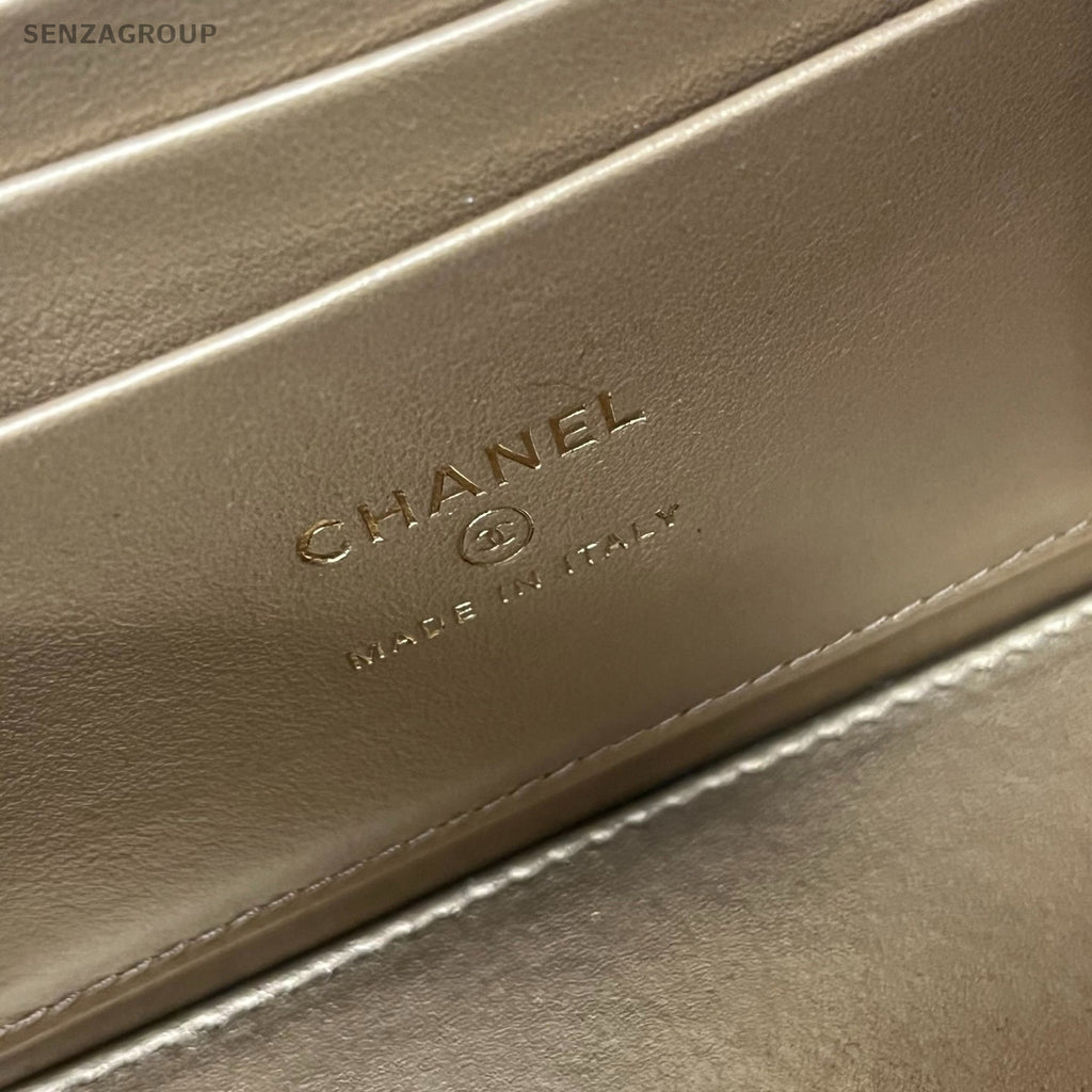 CHANEL Vanity box Lambskin Chain Shoulder bag Crossbody Women Pink Gold
