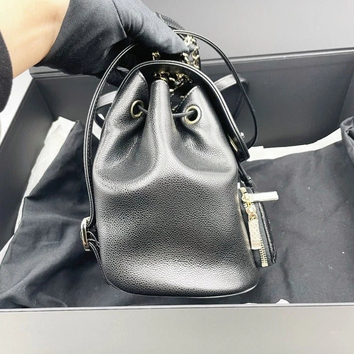 CHANEL Black Leather Affinity Small Backpack For Women