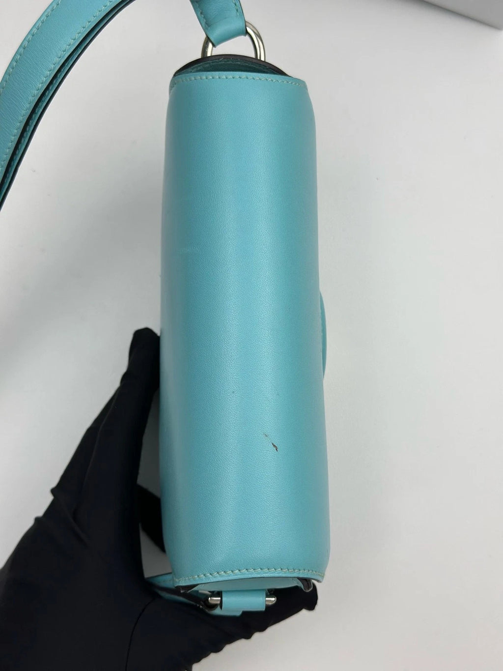 Excellent Hermes Cherche Mini Blue Shoulder Bag Silver Hardware with Dust Bag