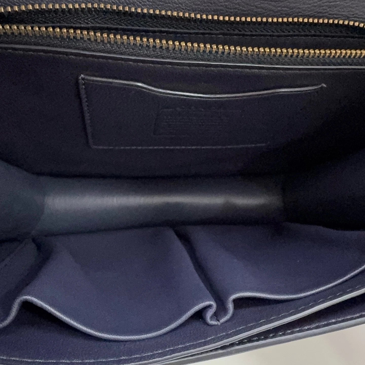 COACH Alie 23 Canvas Leather Monogram Shoulder Crossbody Bag Women Navy