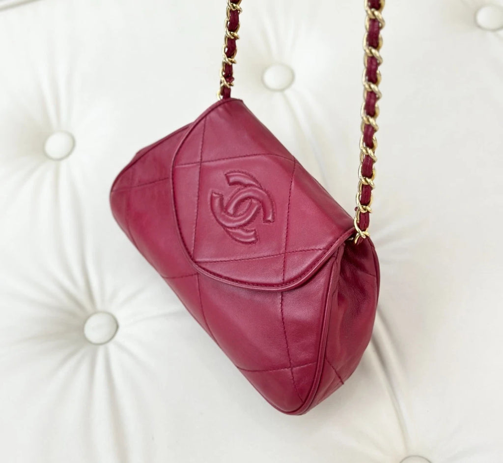 Chanel CC Logo Lambskin Shoulder Bag Crossbody Women S