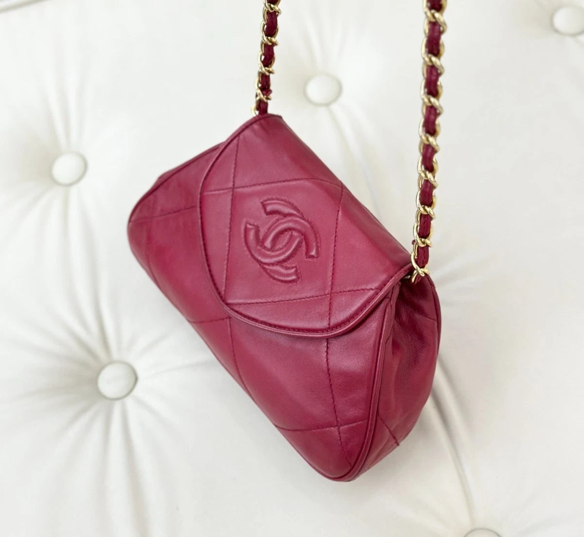 Chanel CC Logo Lambskin Shoulder Bag Crossbody Women S