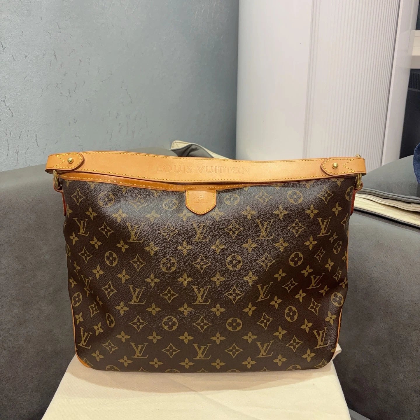 Aunthentic Louis Vuitton Delightful PM Monogram Top Handle Crossbody Brown