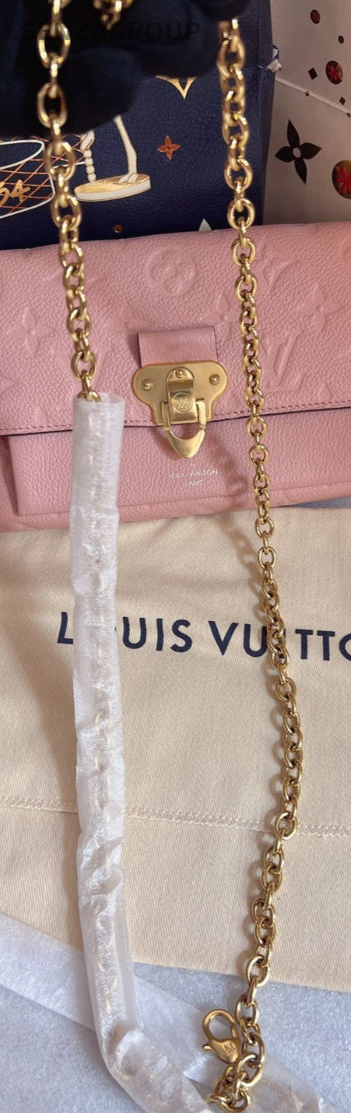 Louis Vuitton VAVIN WOC Chain Shoulder Bag Crossbody Pink Gold Women Designer